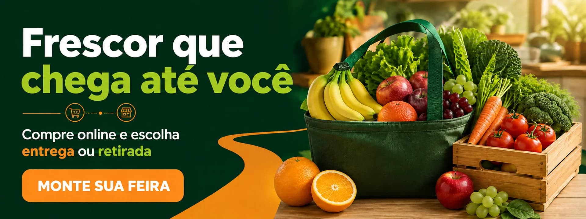 Fundo verde com o texto "O peso é conferido na sua frente" e a explicação de que se paga o peso separado