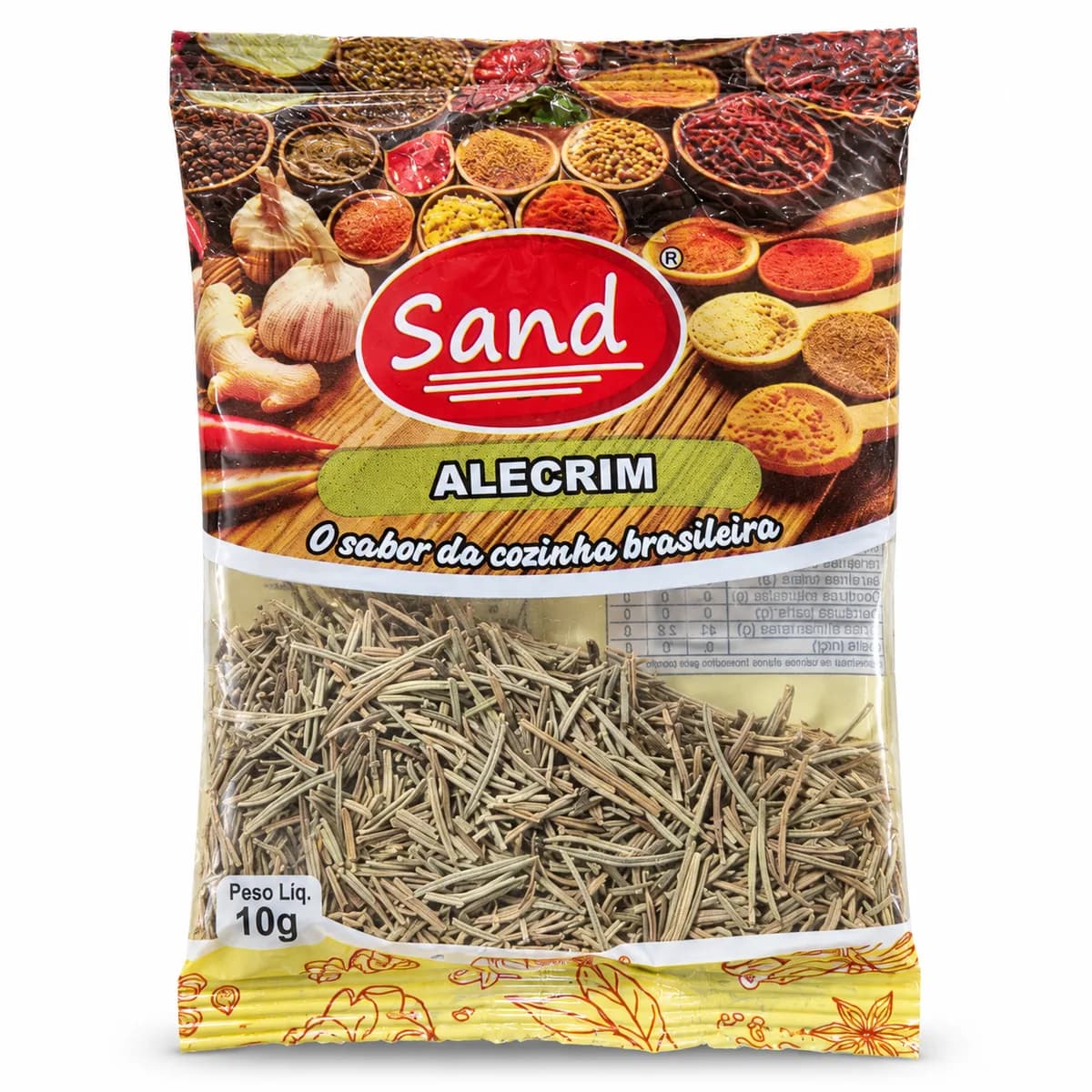 Galhinhos de alecrim seco, finos como agulhas, de cor verde-acinzentada.